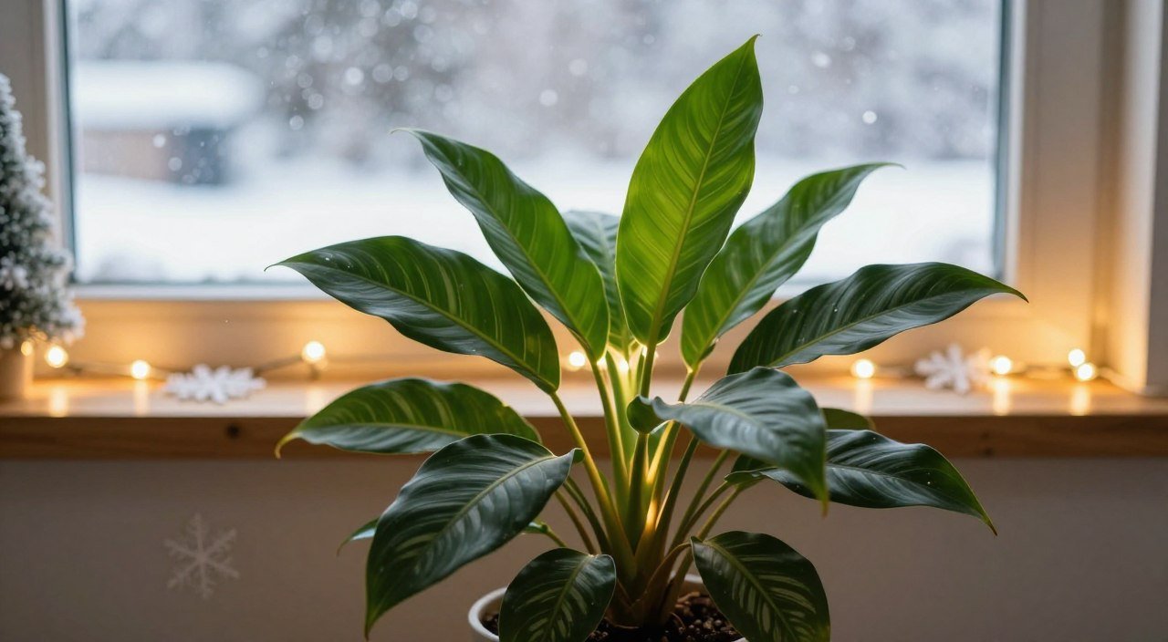 Planta-de-ferro com folhas verdes cultivada em ambiente interno com luz indireta durante o inverno.